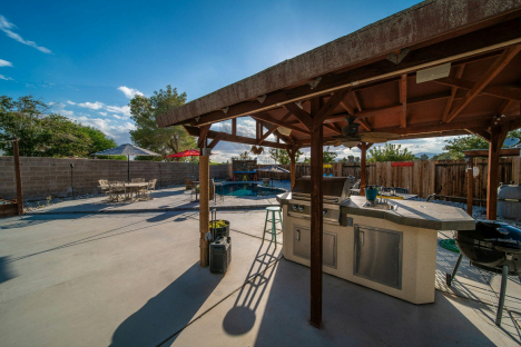 backyard grill and pool